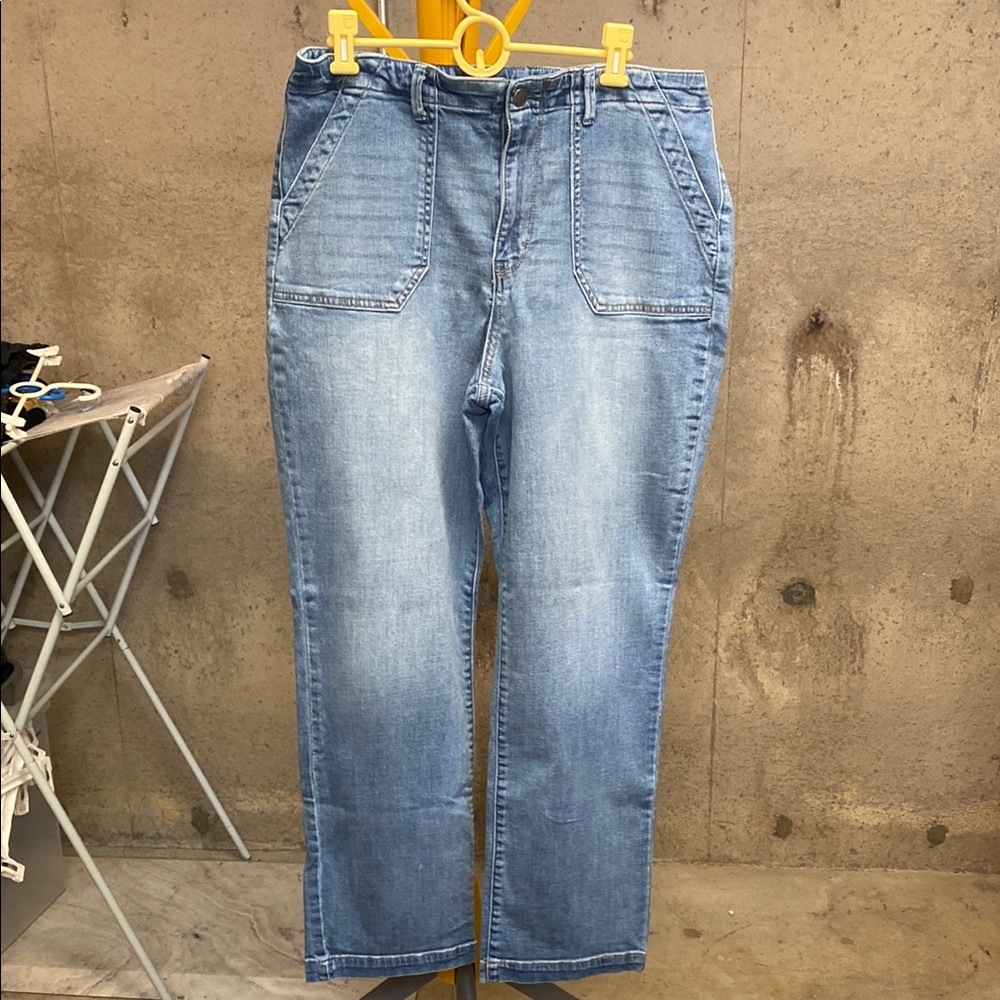 Mason & Belle Blonda High Rise Utility Slim Straight Jean